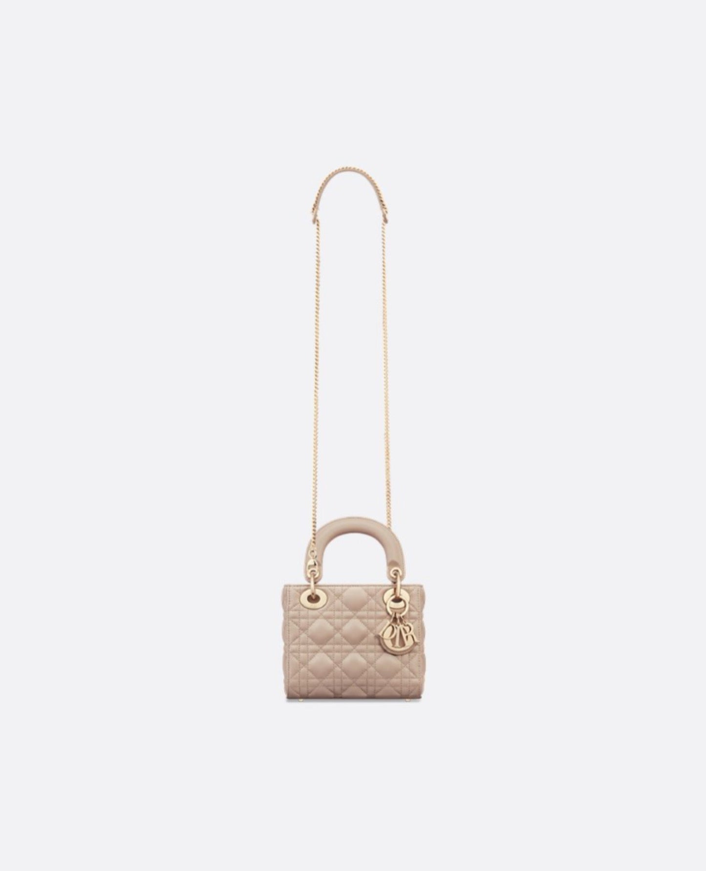 Christian Dior Mini Lady Dior Bag Powder Beige Cannage Lambskin