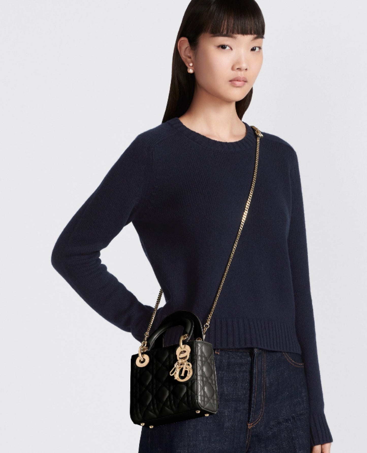 Christian Dior Mini Lady Dior Bag Black Lambskin