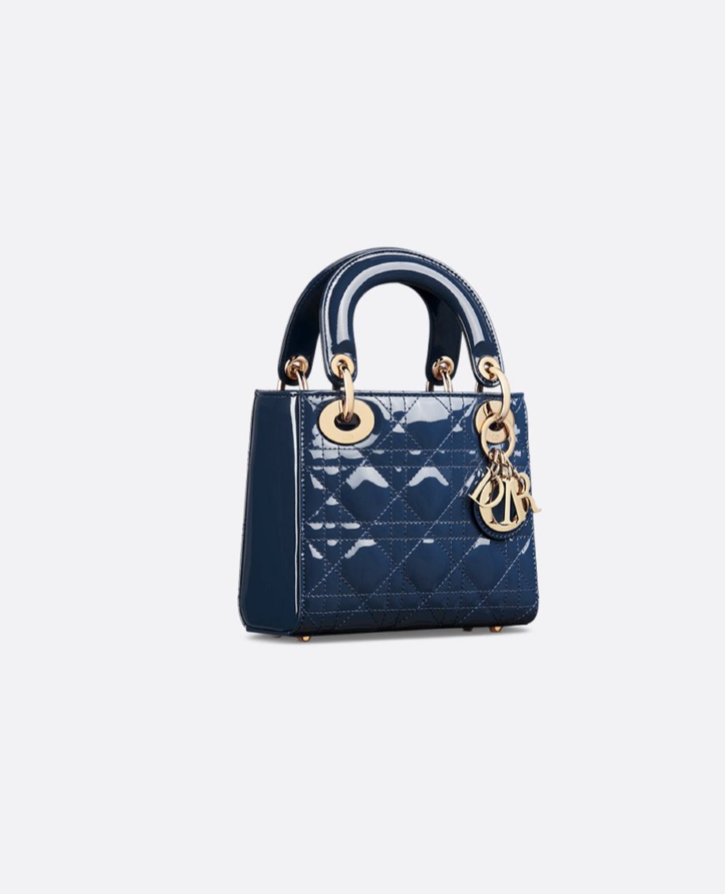 Christian Dior Mini Lady Dior Bag Deep Ocean Blue Patent