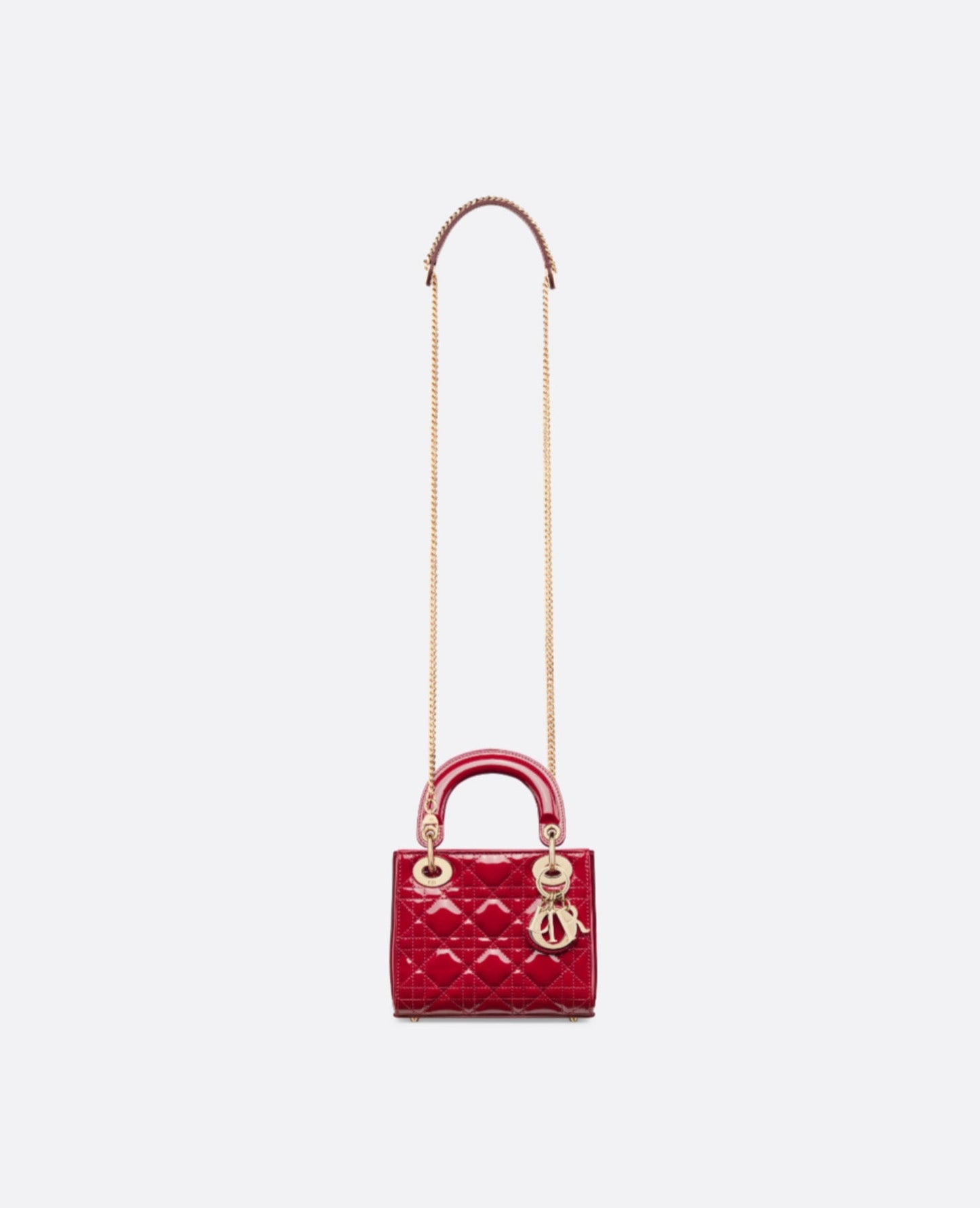 Christian Dior Mini Lady Dior Bag Cherry Red Patent