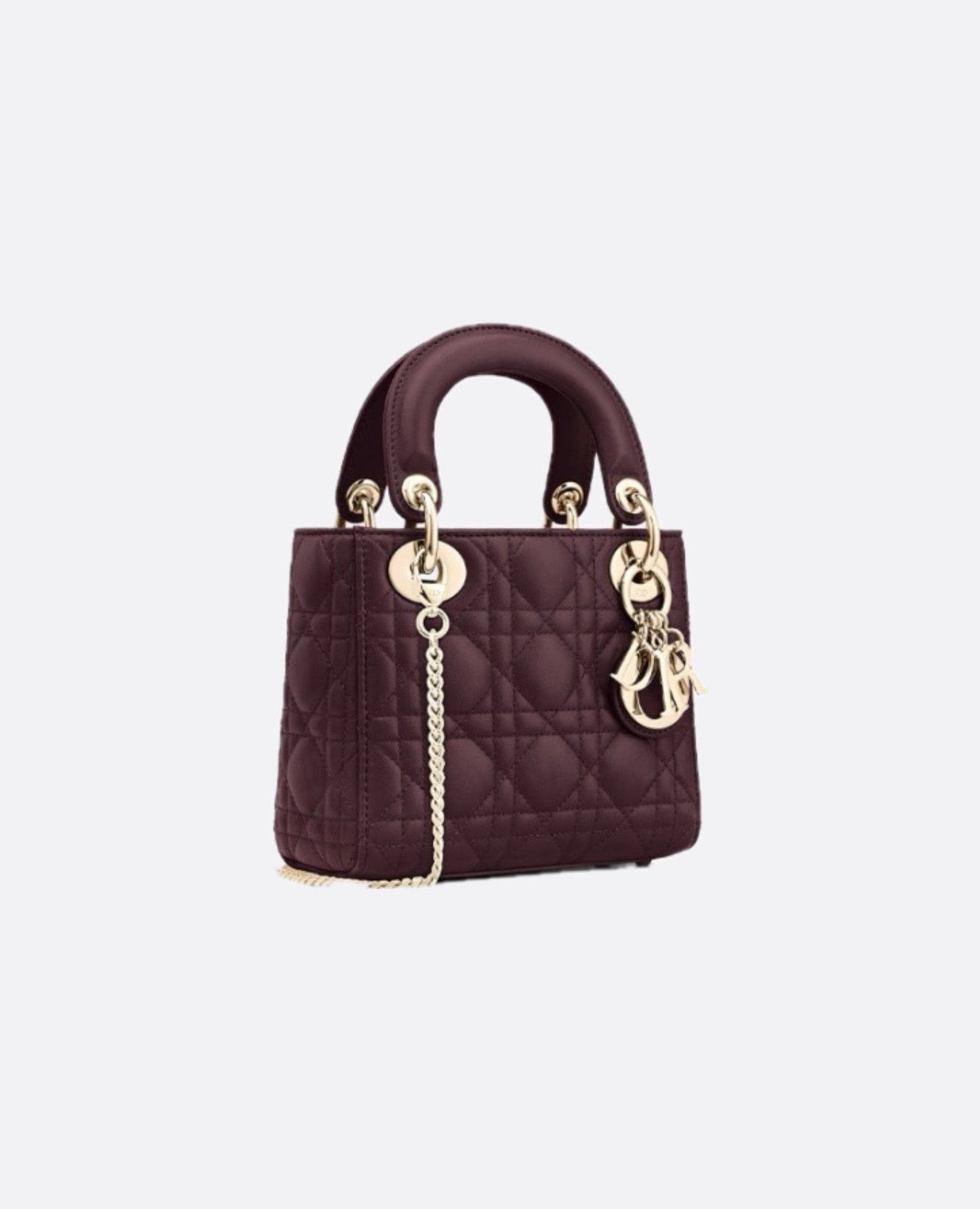 Christian Dior Mini Lady Dior Bag Burgundy Patent