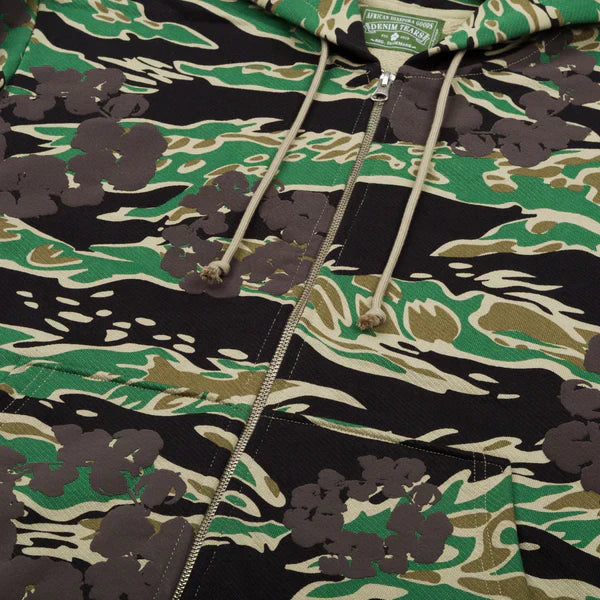 Denim Tears Green Camo Cotton Wreath Zip Hoodie