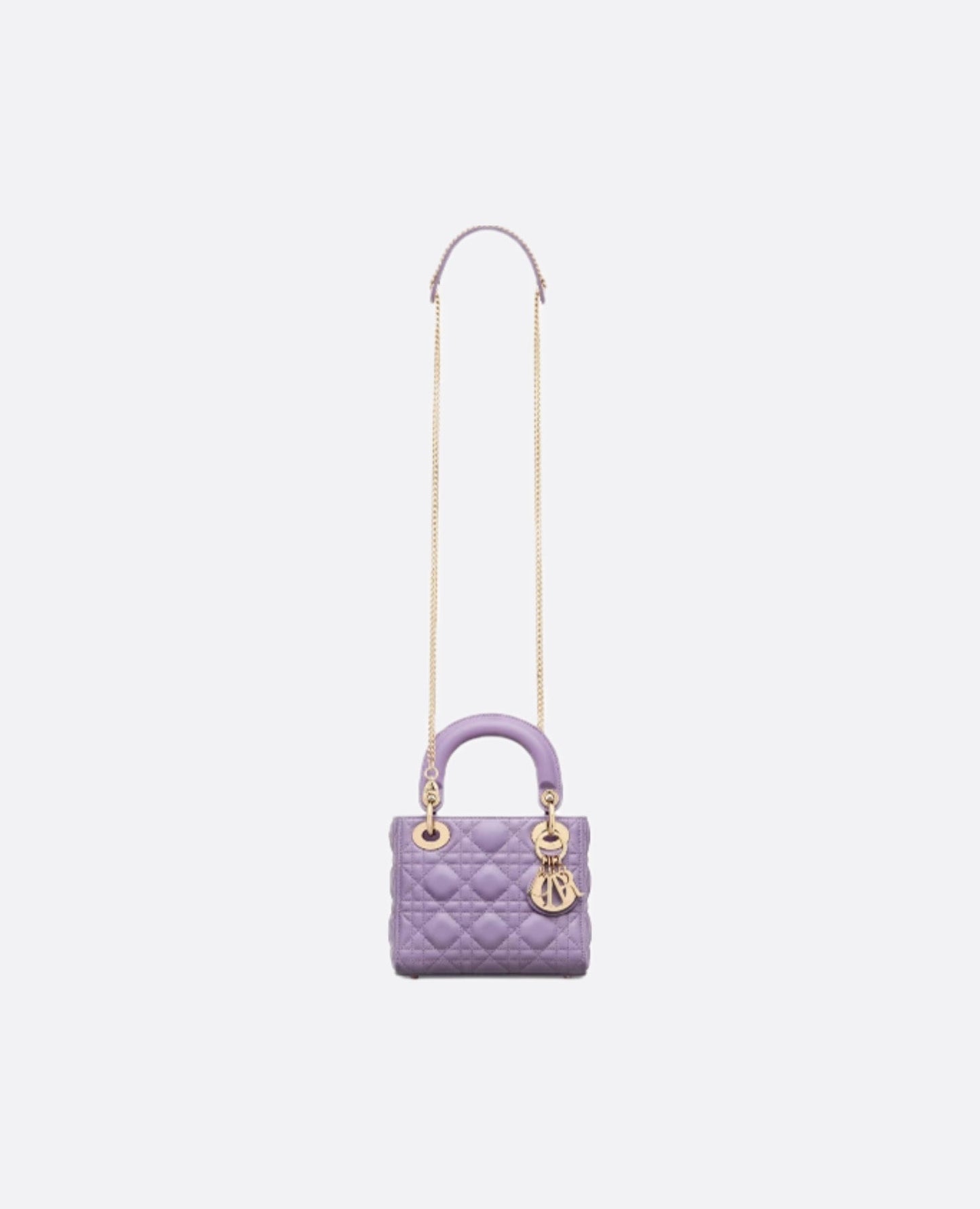 Christian Dior Mini Lady Dior Bag Cannage Lilac