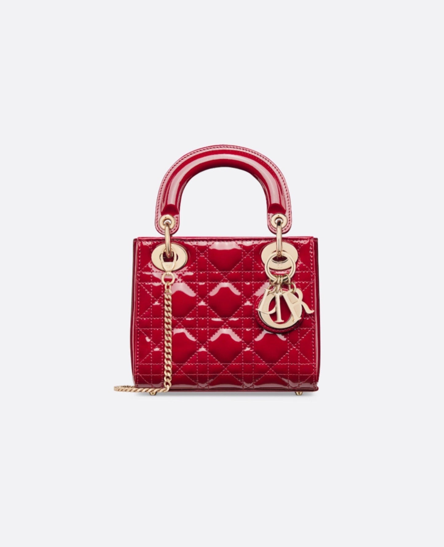 Christian Dior Mini Lady Dior Bag Cherry Red Patent