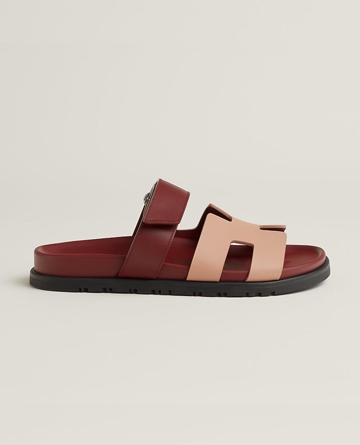 Hermès Chypre Sandal Beige Perlino / Rouge H