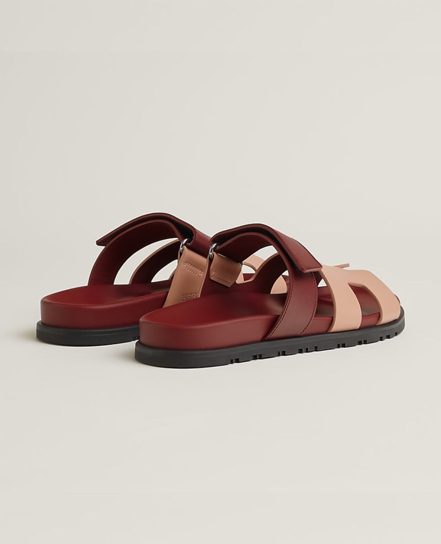 Hermès Chypre Sandal Beige Perlino / Rouge H