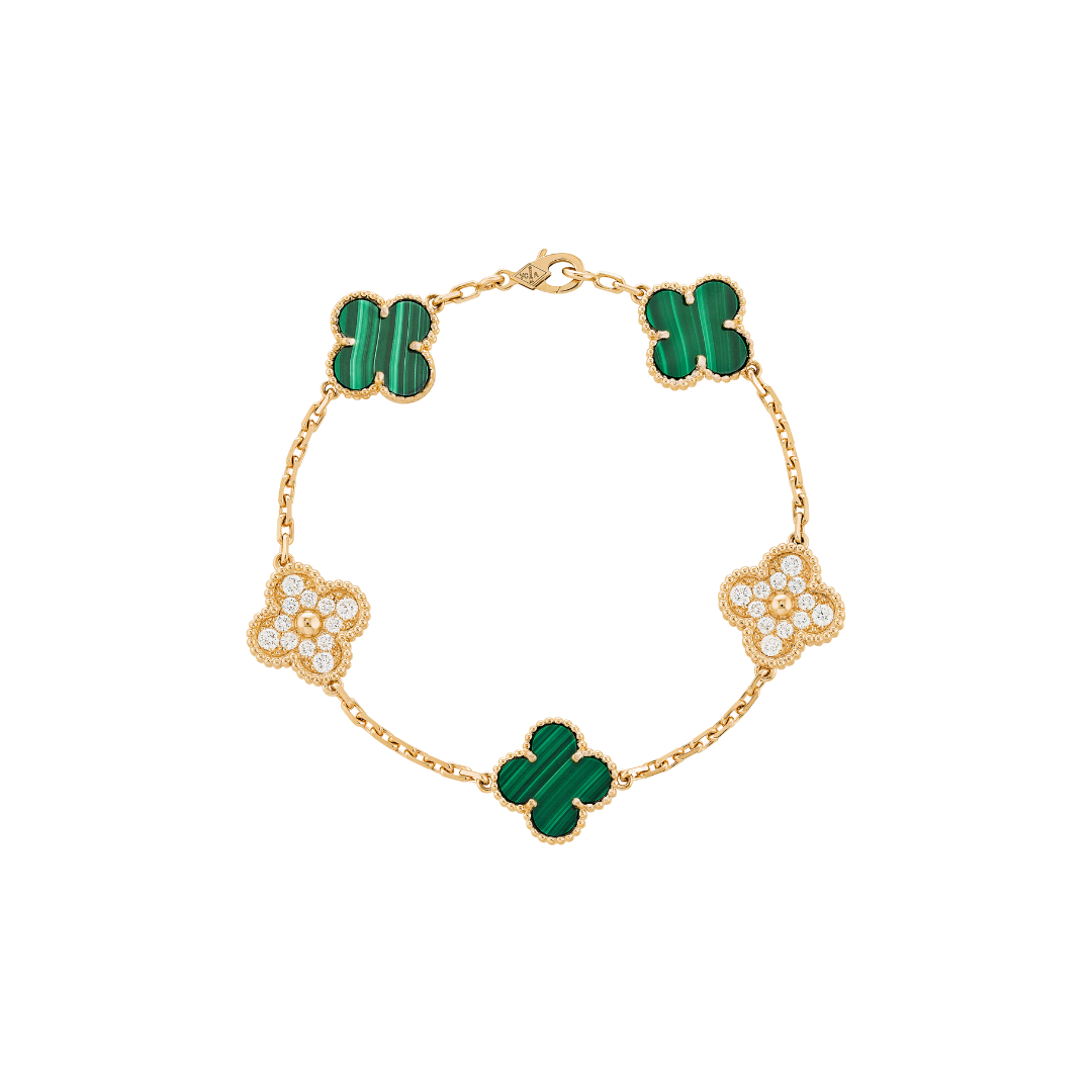 Van Cleef Clover Braclet 'Green/Gold'
