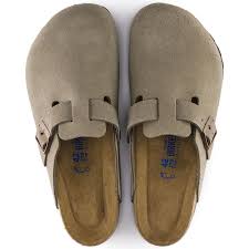 Birkenstock Boston Clogs Suede "Taupe"