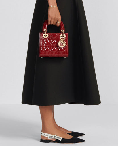 Christian Dior Mini Lady Dior Bag Cherry Red Patent