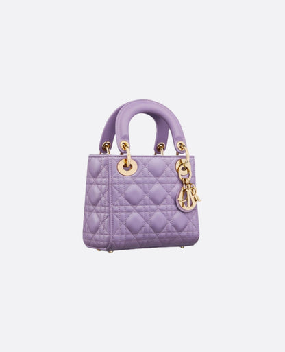 Christian Dior Mini Lady Dior Bag Cannage Lilac