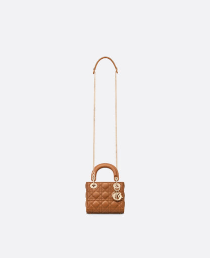 Christian Dior Mini Lady Dior Bag Golden Saddle