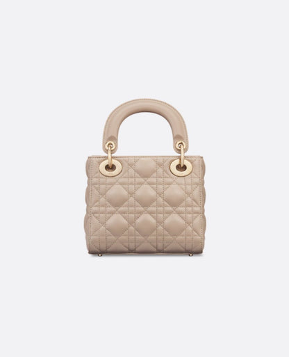 Christian Dior Mini Lady Dior Bag Powder Beige Cannage Lambskin