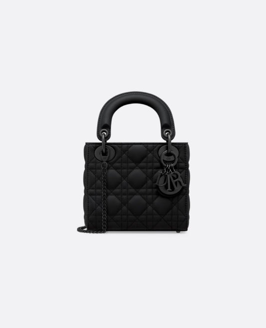 Christian Dior Mini Lady Dior Bag  Black Ultramatte