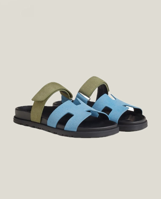Hermès Chypre Sandal Bleu Cameo / Vert Celadon