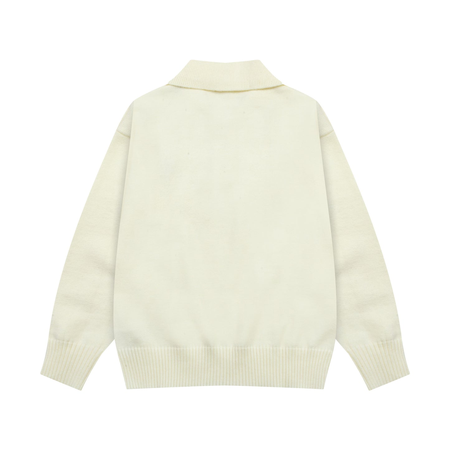 AMI Paris Heart Long Sleeve Knitted Polo 'White'