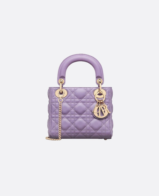 Christian Dior Mini Lady Dior Bag Cannage Lilac