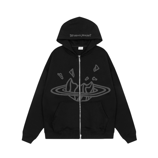 Broken Planet Market Orbit Zip Hoodie 'Black'