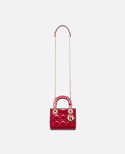 Christian Dior Mini Lady Dior Bag Cherry Red Patent