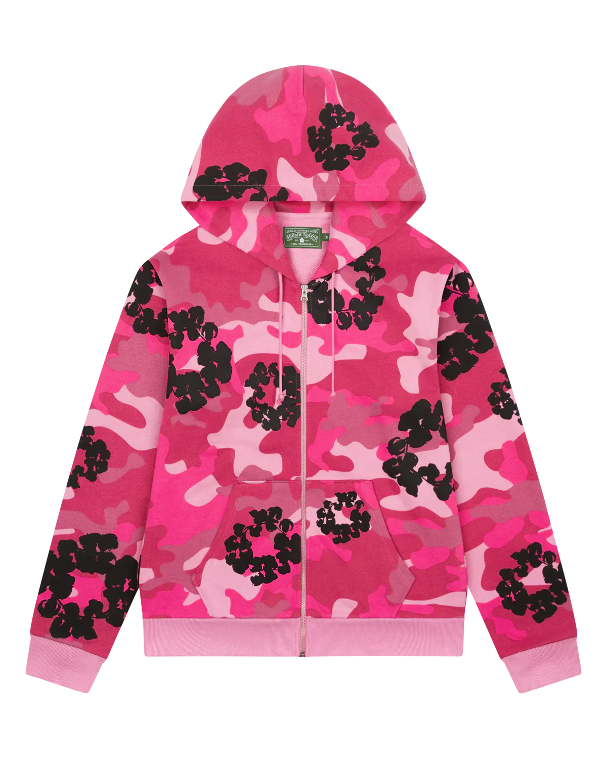 Denim Tears Pink Camo Cotton Wreath Zip Hoodie