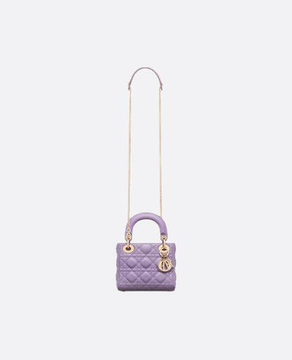 Christian Dior Mini Lady Dior Bag Cannage Lilac