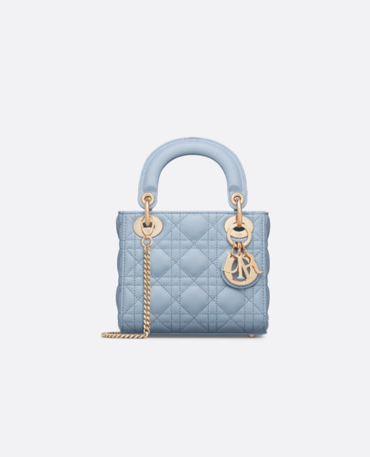 Christian Dior Mini Lady Dior Bag Pale Blue