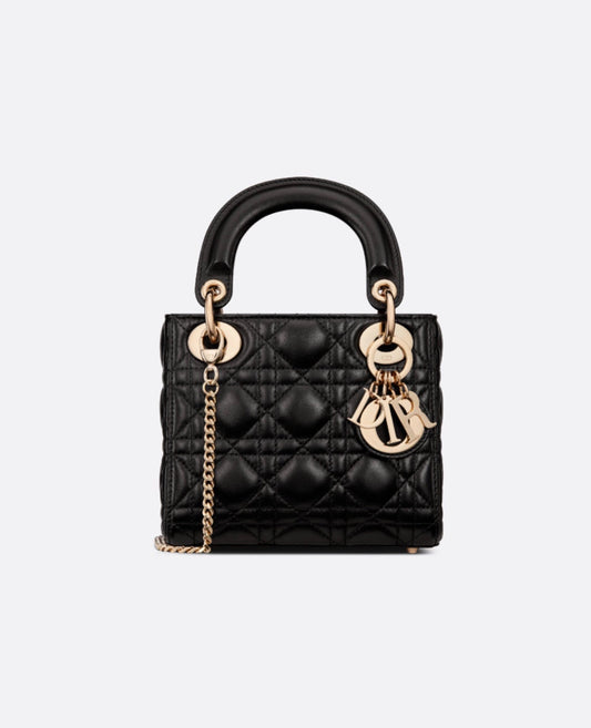 Christian Dior Mini Lady Dior Bag Black Lambskin