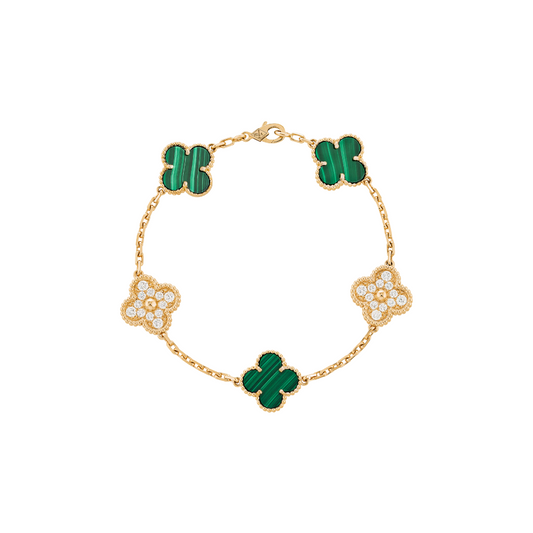 Van Cleef Clover Braclet 'Green/Gold'