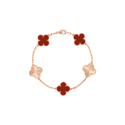 Van Cleef Clover Braclet 'Red/Gold'