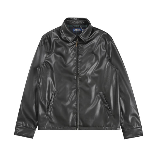 Ralph Lauren Leather Jacket 'Black'