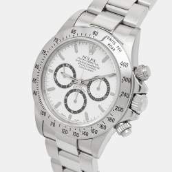 Rolex White Stainless Steel Cosmograph Daytona Watch