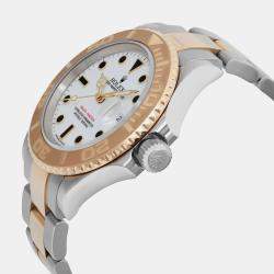 Rolex White 18k Yellow Gold Stainless Steel Yacht-Master Watch