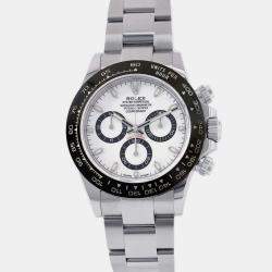 Rolex White Stainless Steel Cosmograph Daytona Watch