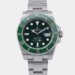 Rolex Green Stainless Steel Watch