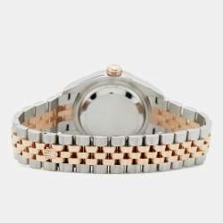 Rolex Green Diamond 18k Rose Gold Stainless Steel Datejust Watch